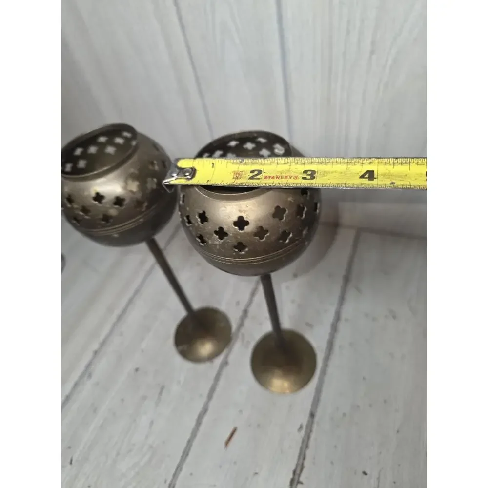 Vintage Brass Tea Light Candle Holders 10